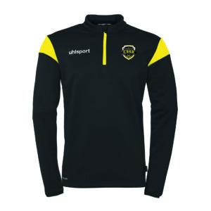 CS4R (GLOBTT) - 1002258.09 - Sweat 1/4 zip - SQUAD 27 - UHLSPORT - noir et jaune