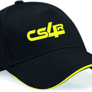 CS4R (GLOBTT) - B15C - Casquette Bicolore - noir avec liseré jaune
