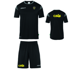 CS4R (foot) - 1002253/1003342 - Ensemble maillot + short - UHLSPORT - noir & gris