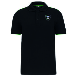 USARG - WK270 - Polo noir liseré vert - JOMA - noir et vert