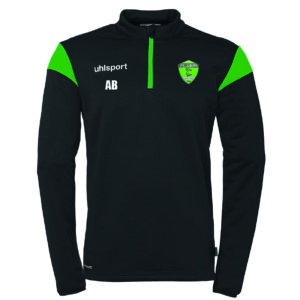 FC LIERS - 100225805 - Sweat 1/4 zip SQUAD 27 - UHLSPORT - noir et vert