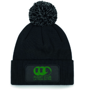 RCVT - B443 - Bonnet à pompon patch - noir et gris