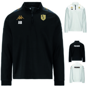 331G3HW - Sweat 1/3 zip GASSOLO - Polyester - KAPPA - noir ou blanc