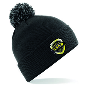 BF450 - Bonnet pompom SUPPORTER noir et gris