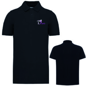 PORA210 DIAM'S - Polo coton UNISEXE - noir